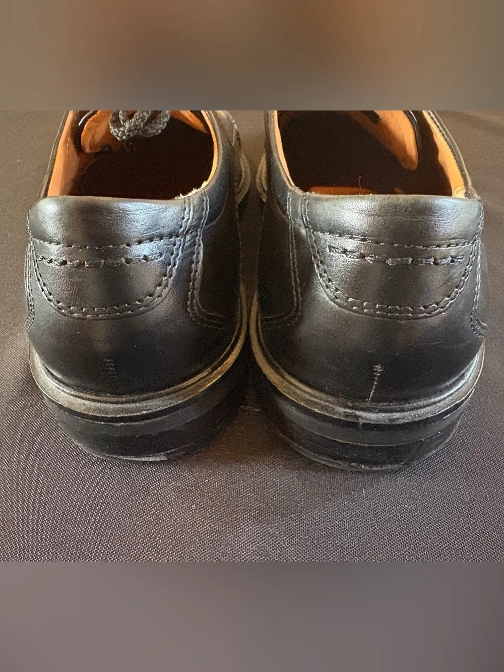 Ecco Black Leather Men's Lace-Up Derby Shoes